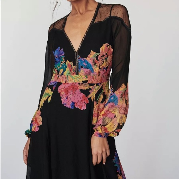 free people black floral maxi dress Long Black Maxi Dresses